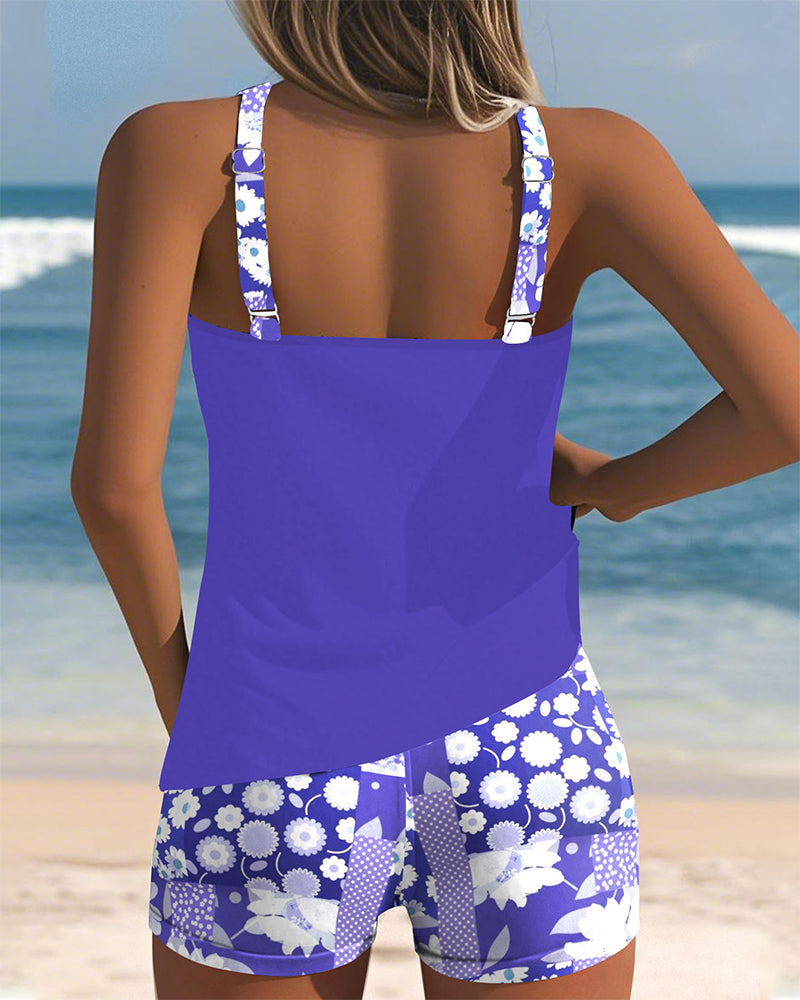 Sportieve dames tanktop set met bloemenprint – FLORIVA ACTIVE - Glamorix