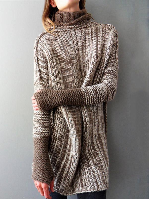 COZYCROWN - Gebreide Pullover met Hoge Kraag voor een Comfortabele en Moderne Look