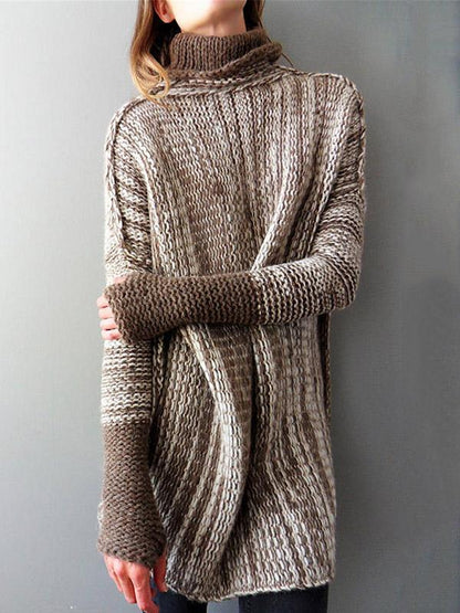 COZYCROWN - Gebreide Pullover met Hoge Kraag voor een Comfortabele en Moderne Look