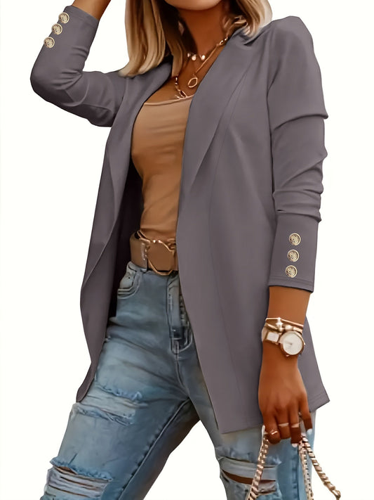 Stijlvolle Damesblazer met Verstelbare Mouwen voor Professionele Kleding – LIA LUXE - Glamorix