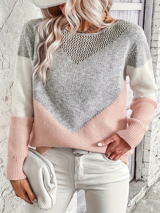 COLORFLOW - Stijlvolle Pullover met Creatief Kleurpatroon voor Dagelijks Gebruik