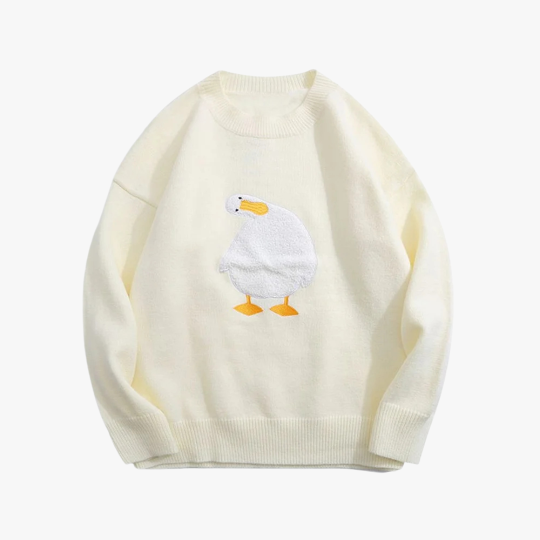Oversized heren trui met speels eendendesign – QUARVEN - Glamorix
