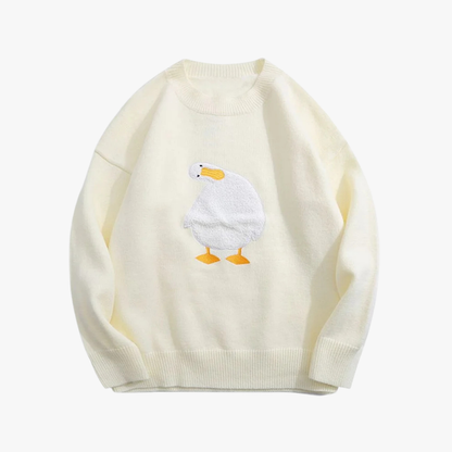 Oversized heren trui met speels eendendesign – QUARVEN - Glamorix