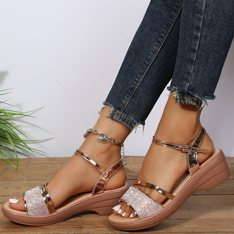 Orthopedische sandalen in Romeinse stijl met verstelbare bandjes – LÉVANA WALK - Glamorix
