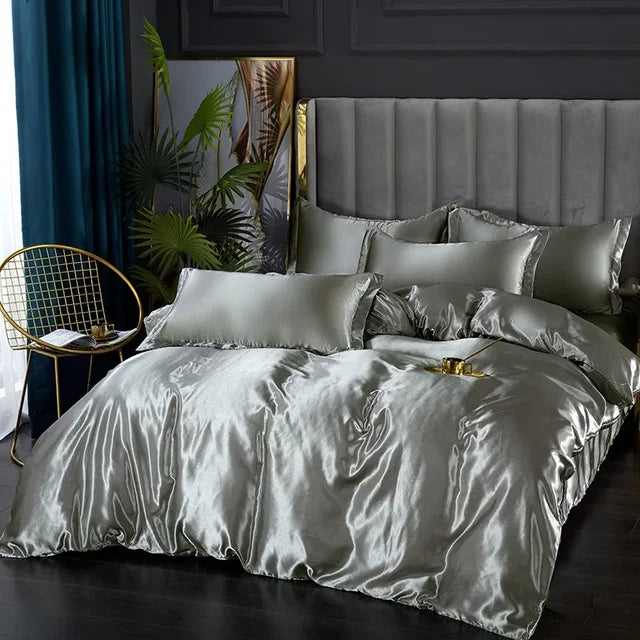 Luxe 4-Delige Zijde Satijnen Beddengoed Set – SilkLuxe