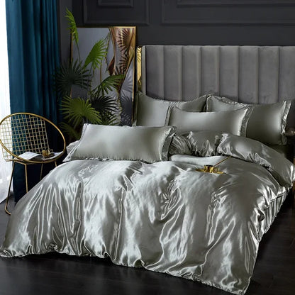 Luxe 4-Delige Zijde Satijnen Beddengoed Set – SilkLuxe