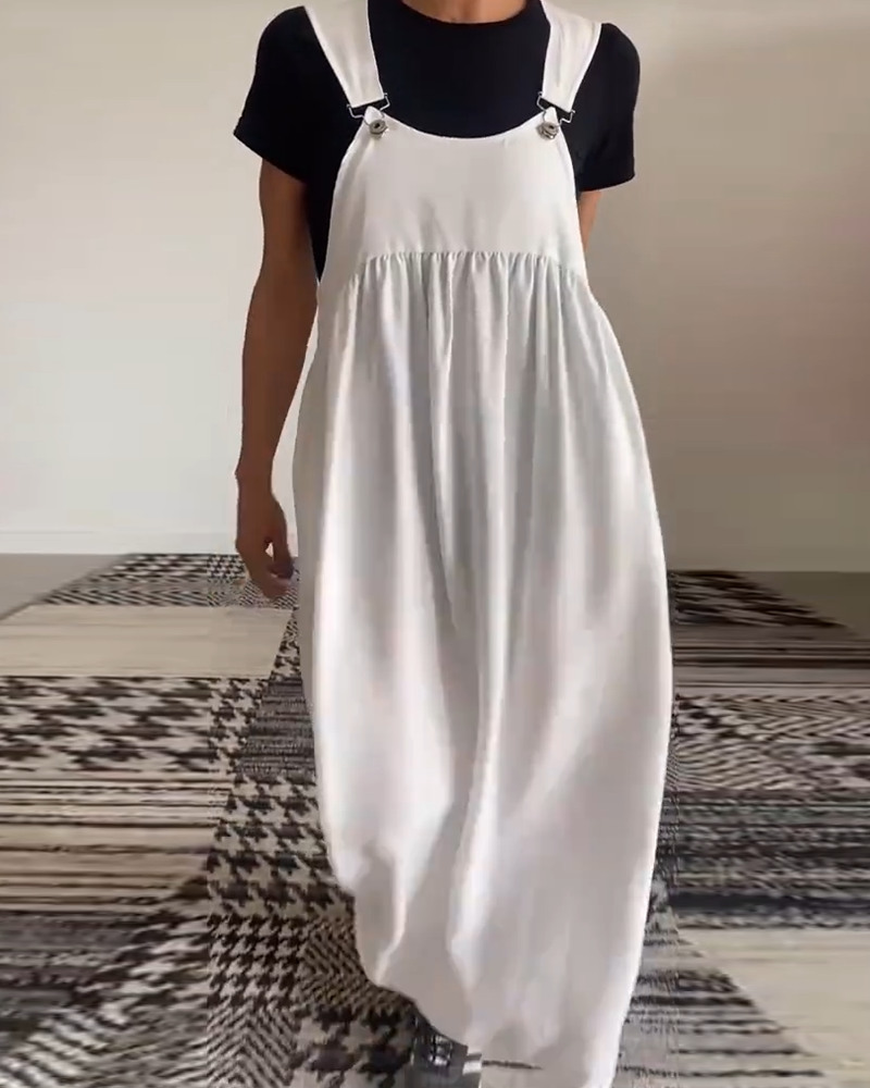 Zomerse Damesjurk met Brede Bandjes en Vloeiende Pasvorm – LUNA ELEGANTE - Glamorix