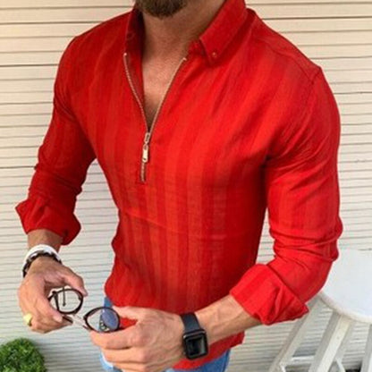 Liam - Half-zip herenshirt met lange mouwen voor een stijlvolle uitstraling