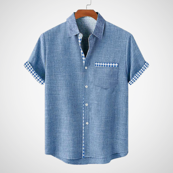 Korte mouwen herenshirt met stijlvolle geruite details – NOAH CHECK - Glamorix