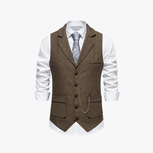 Vintage getailleerd gilet met vakdetails voor heren – VESTA - Glamorix