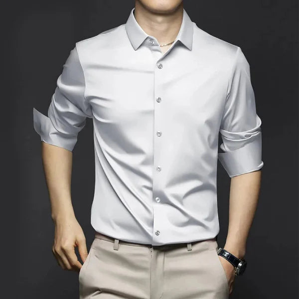 LUCAS - Slim fit herenoverhemd met opgerolde mouwen