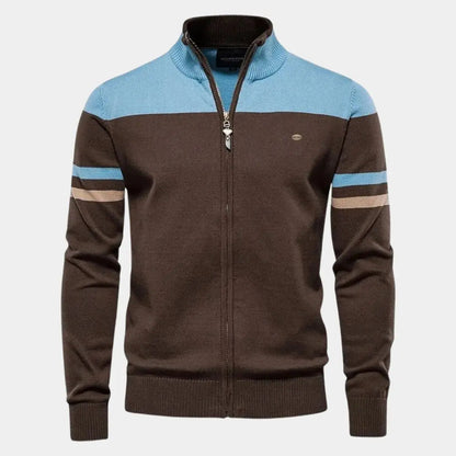 Herentrainingsjack met colourblock design en ritssluiting – DAREON - Glamorix