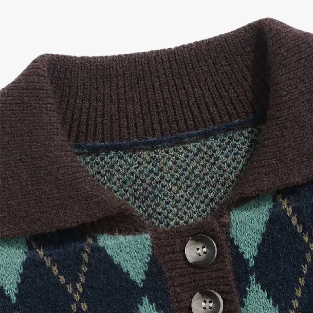 Victorien | Vintage gebreide trui met patroon - Glamorix