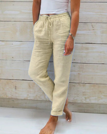 Luchtige zomerbroek met elastische tailleband – LINA
