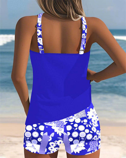 Sportieve dames tanktop set met bloemenprint – FLORIVA ACTIVE - Glamorix