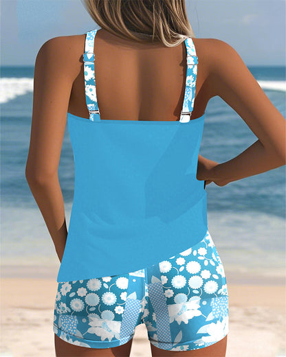 Sportieve dames tanktop set met bloemenprint – FLORIVA ACTIVE - Glamorix