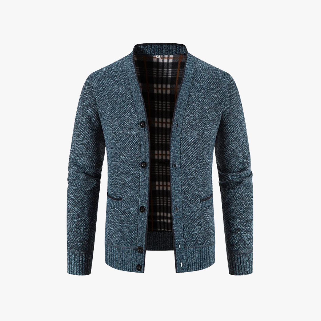 ELIOT - Gebreid vest met geruite voering voor heren
