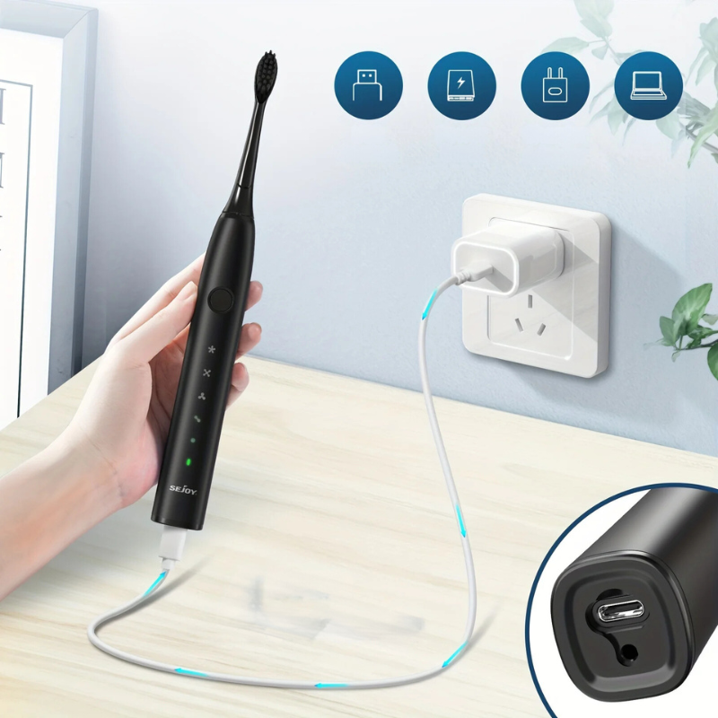 Oplaadbare sonische tandenborstel voor diepe reiniging en een stralende glimlach – CLENSIQ SonicBright - Glamorix