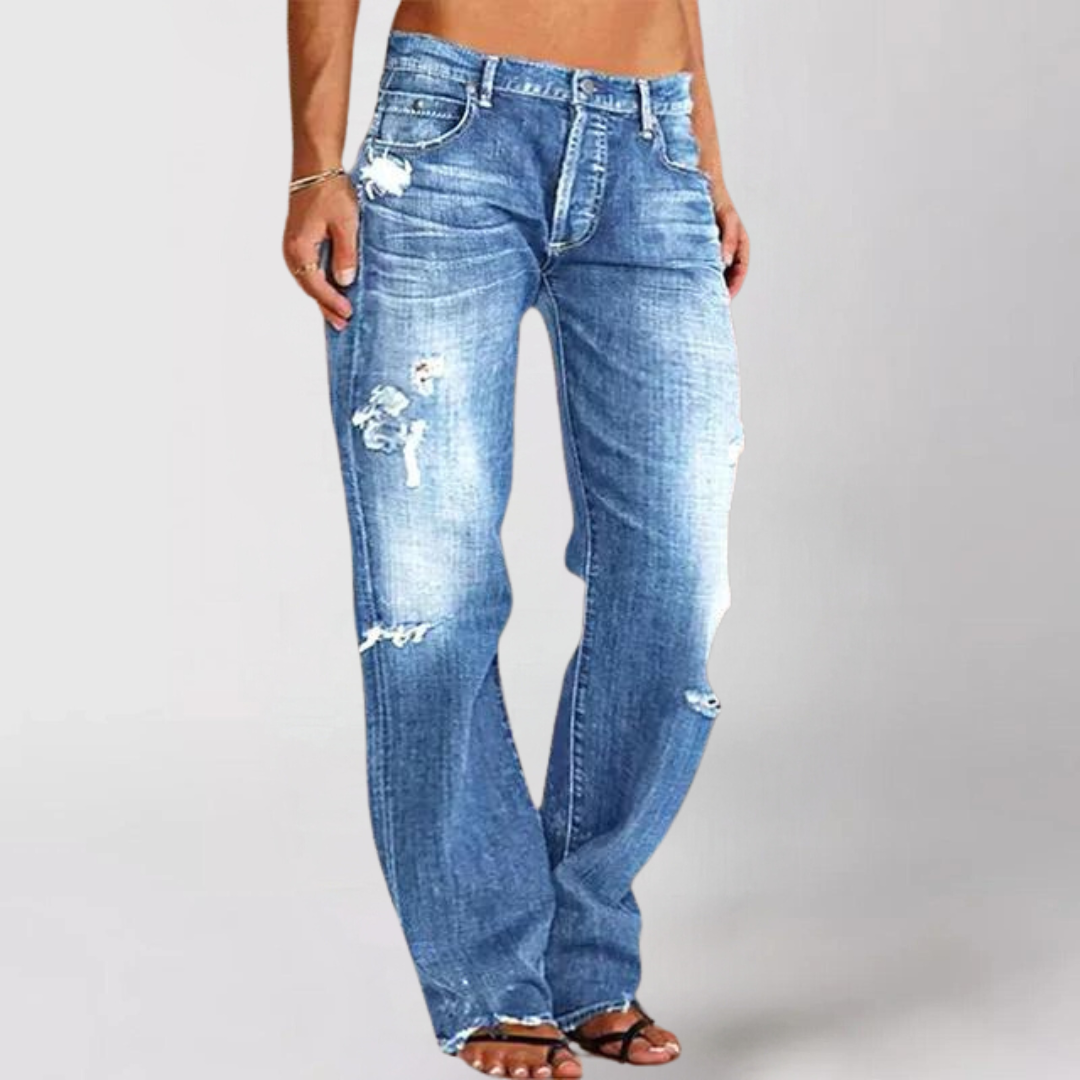Stijlvolle denim jeans met wijde pijpen – NOVA JEANS