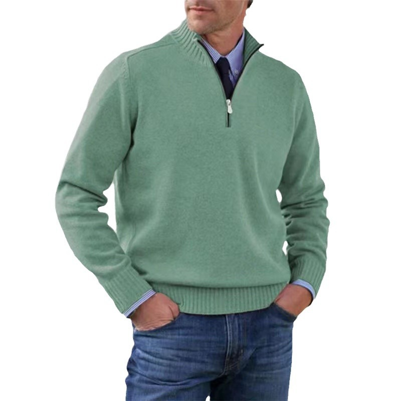 RYAN - Nonchalante herensweater met halve rits