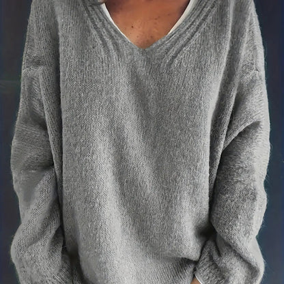 NOVA - Oversized trui met V-hals voor een elegante en comfortabele look