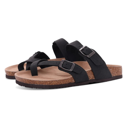 Orthopedische dames sandalen met open teen en dubbele gesp – SorellaForm - Glamorix