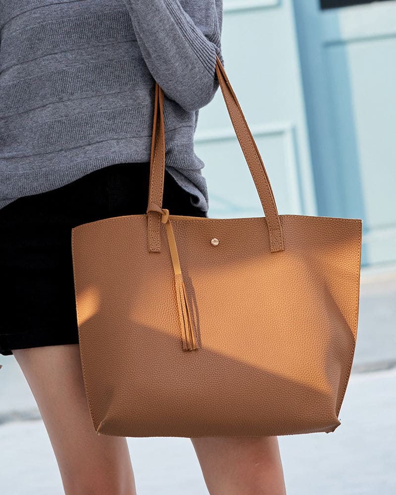 Ruime schoudertas met kwastjes voor dames – Melora GrandeTote - Glamorix
