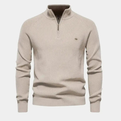 Herensweater met kwartrits en sportieve uitstraling – JORVAN - Glamorix