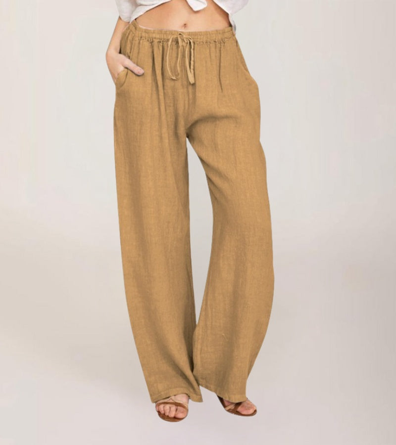 Luchtige damesbroek met hoge taille en rechte pijpen – LIVANA AIRFLOW - Glamorix