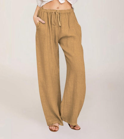 Luchtige damesbroek met hoge taille en rechte pijpen – LIVANA AIRFLOW - Glamorix