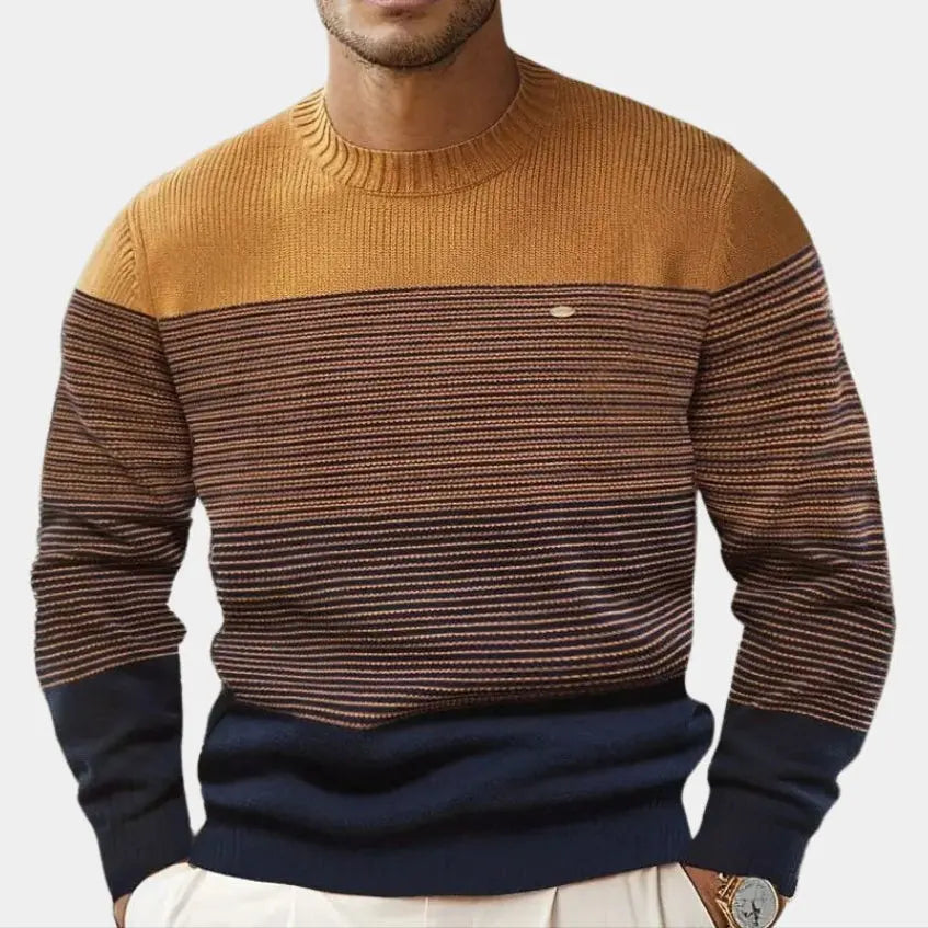Gebreide heren trui met kleurverloopstrepen – MILVOR - Glamorix