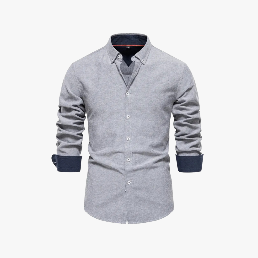 Quillon slim fit overhemd met knoopsluiting voor heren – ZE - Glamorix