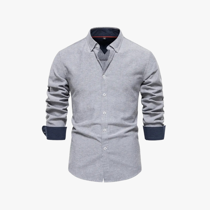 Quillon slim fit overhemd met knoopsluiting voor heren – ZE - Glamorix
