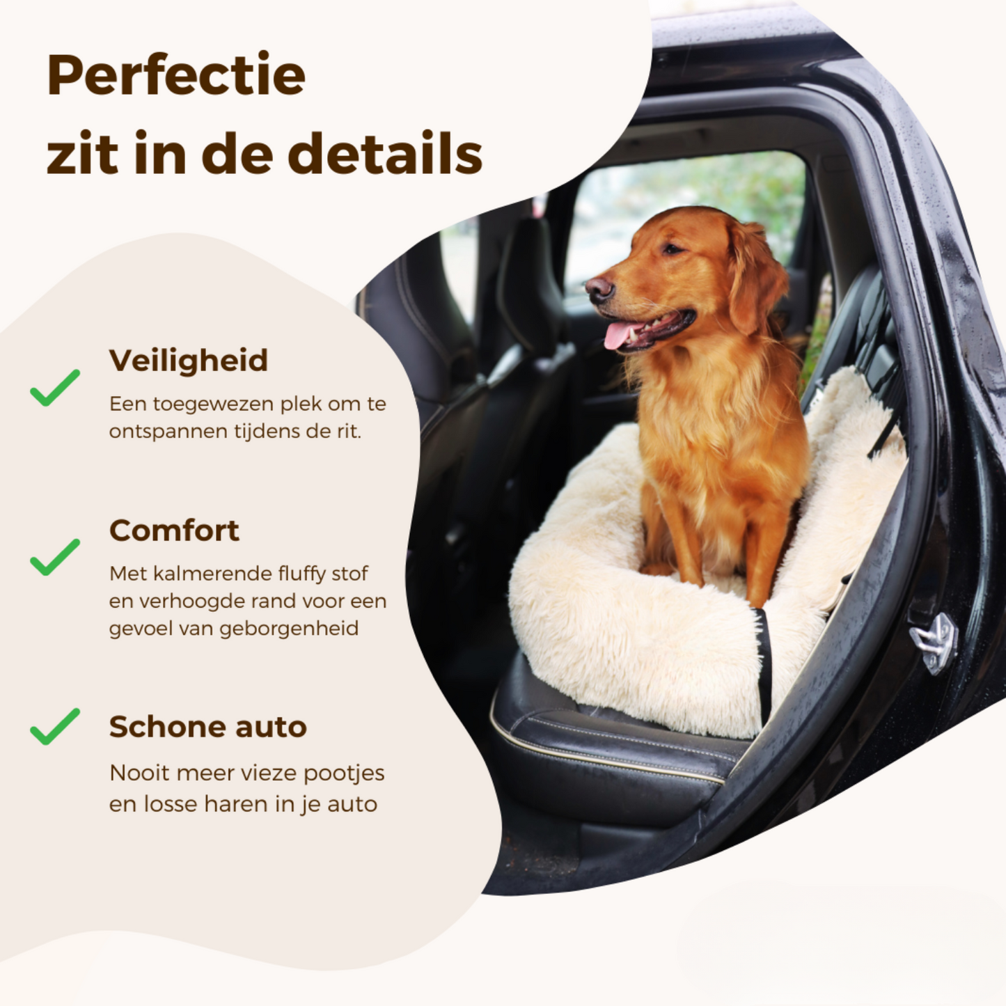 PETVOYAGER - Comfortabel Auto Hondenmandje voor Veilige Reizen