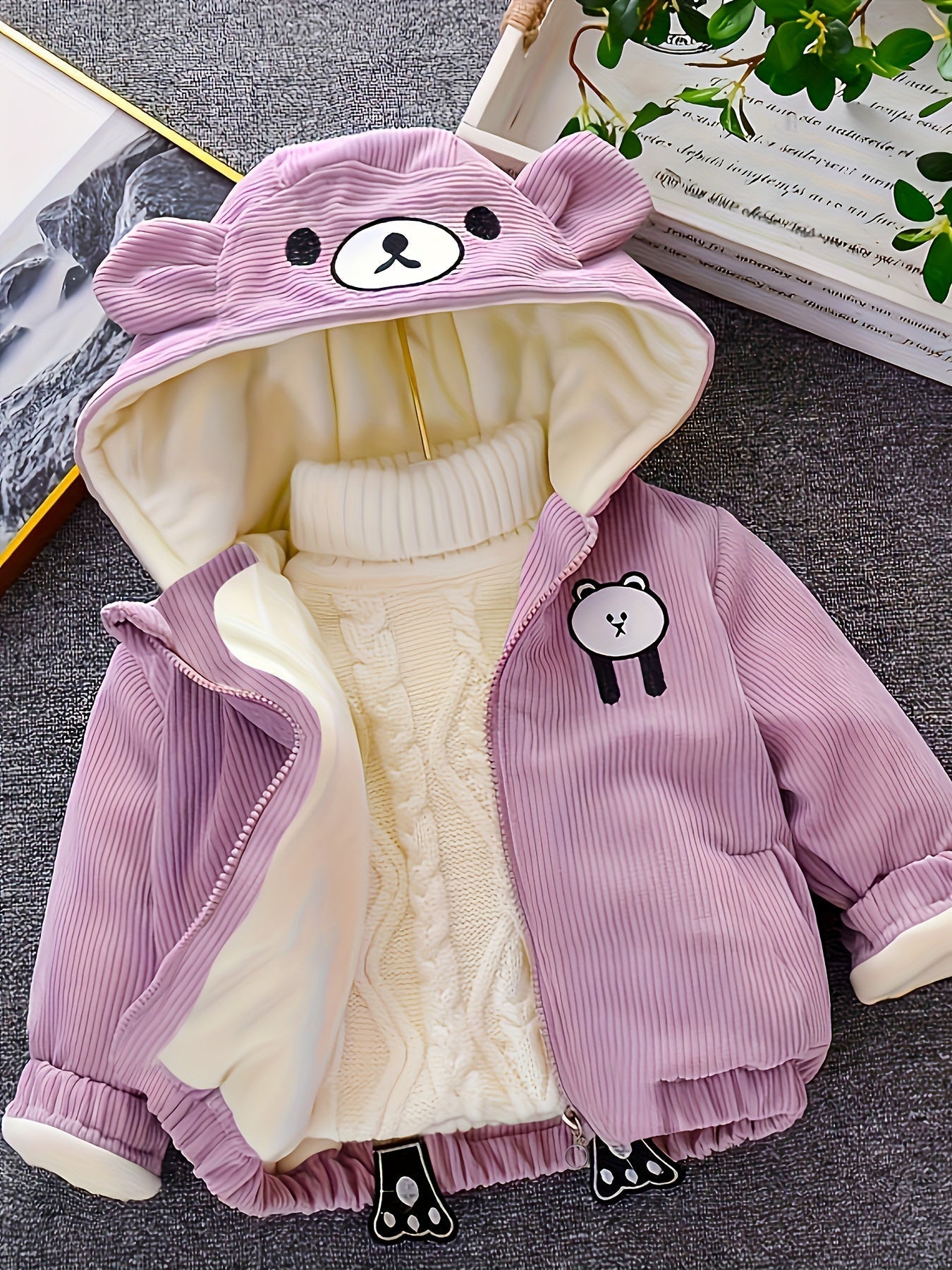 OLIVER - Kinder winter corduroy jas met capuchon