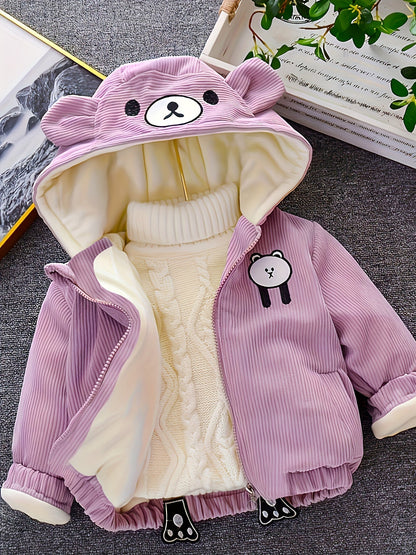 OLIVER - Kinder winter corduroy jas met capuchon