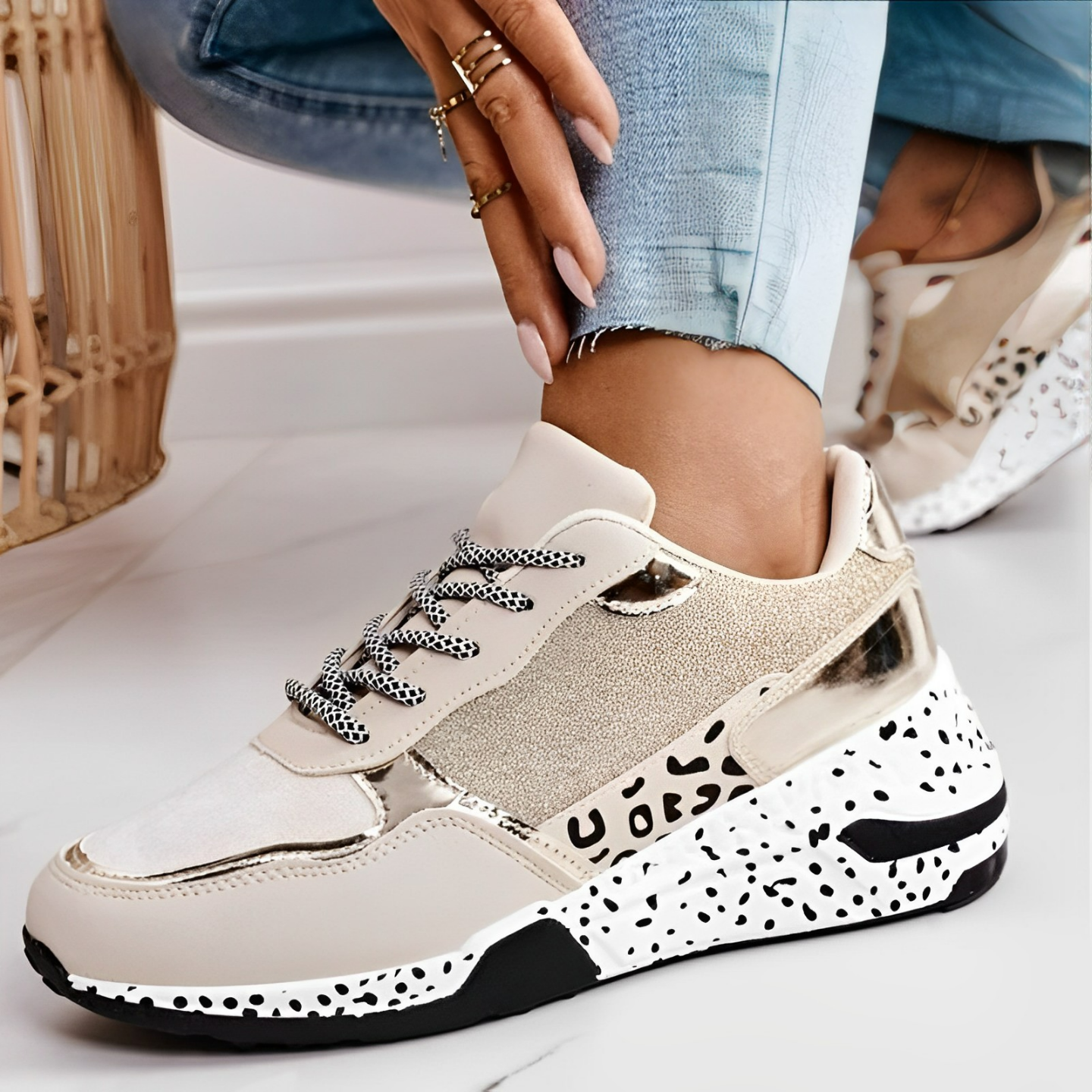 Orthopedische dames sneakers met ondersteunende zool – NOVARA WALK - Glamorix