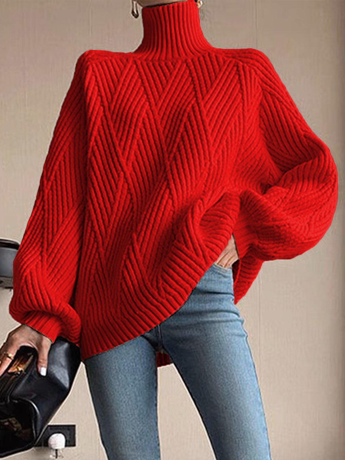 URBANCHIC - Oversized Langarmpullover voor een Casual Stijl