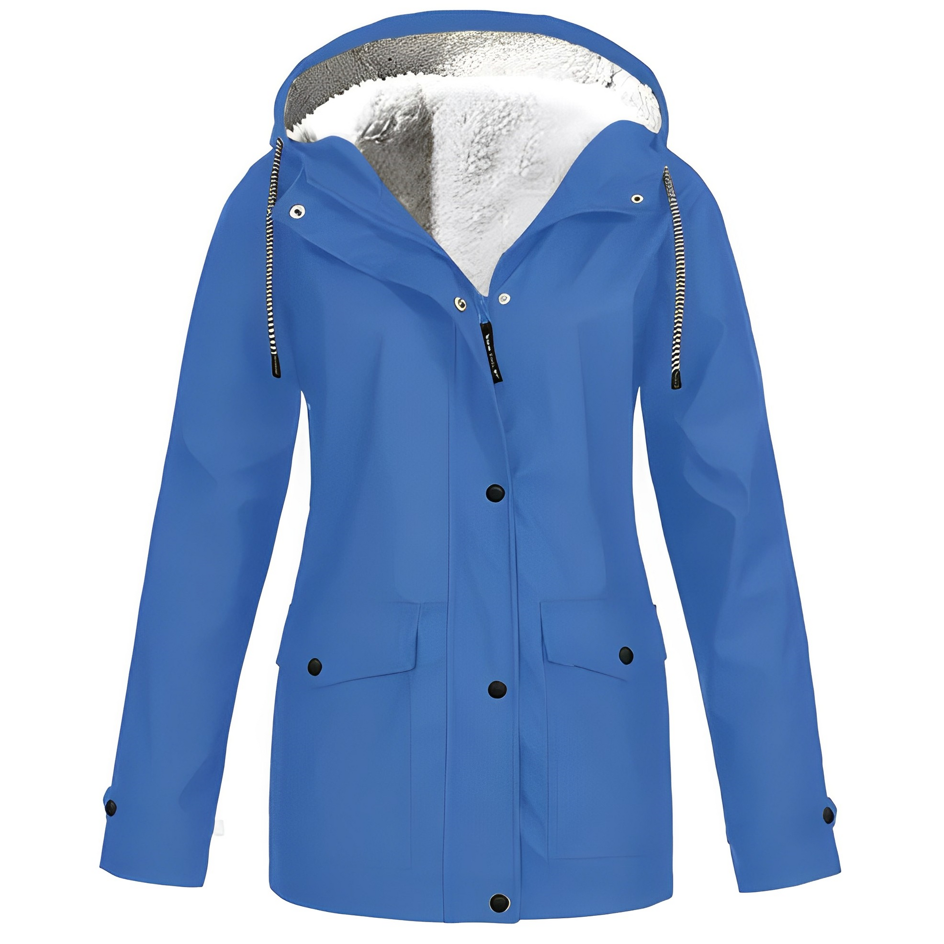 Regenjas met fleecevoering voor dames, duurzame polyesterstof biedt comfort en warmte, waterafstotend – NEOVARA - Glamorix