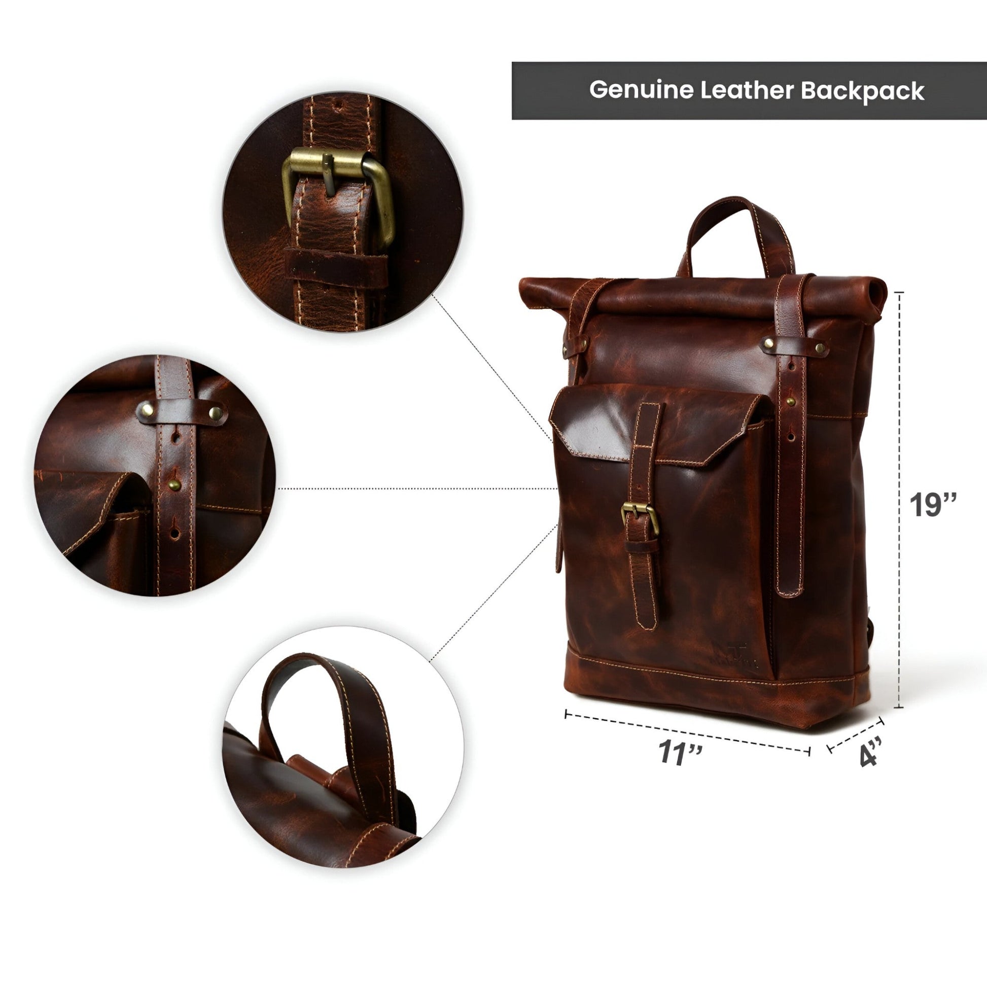 Stoere roll-top rugzak van waterafstotend canvas – TimberHawk Atlas - Glamorix