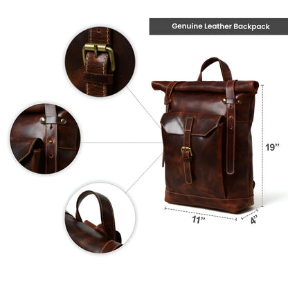 Stoere roll-top rugzak van waterafstotend canvas – TimberHawk Atlas - Glamorix