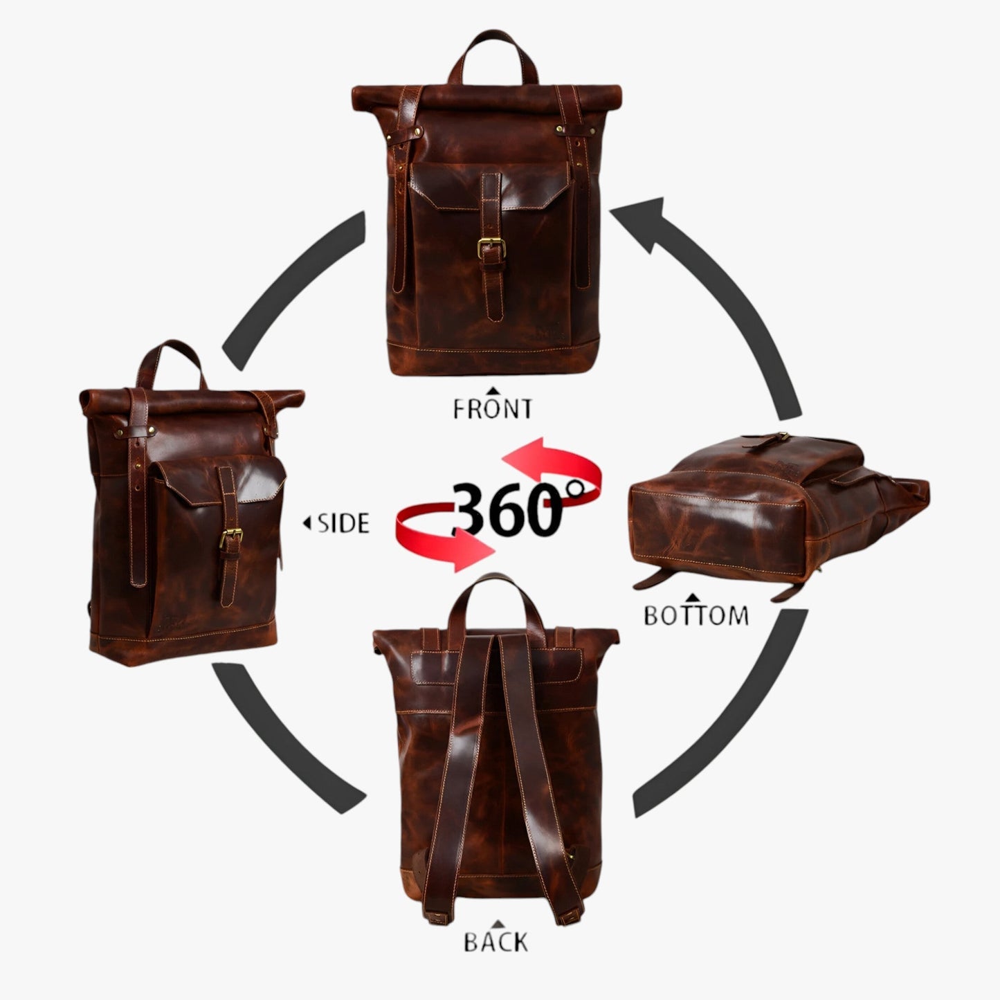 Stoere roll-top rugzak van waterafstotend canvas – TimberHawk Atlas - Glamorix