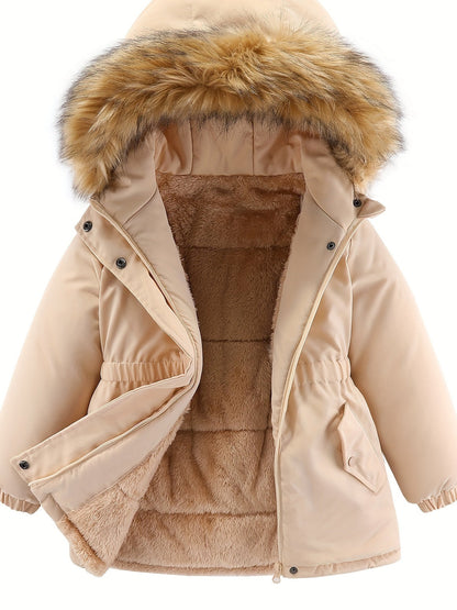 Jezen - Gewatteerde Winterparka met Imitatiebont voor Meisjes