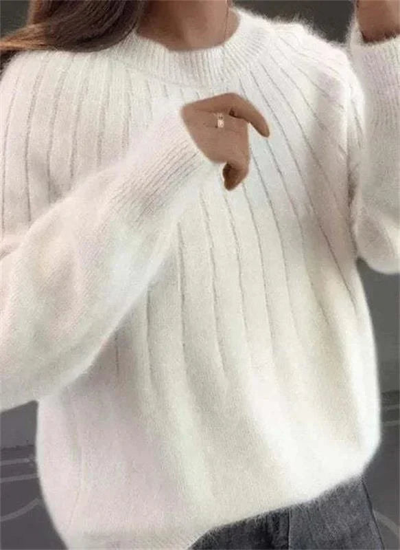 ELARA - Jersey de punto mullido de cachemir para mujer - Glamorix