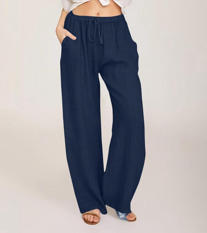 Luchtige damesbroek met hoge taille en rechte pijpen – LIVANA AIRFLOW - Glamorix
