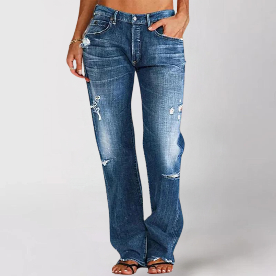 Stijlvolle denim jeans met wijde pijpen – NOVA JEANS