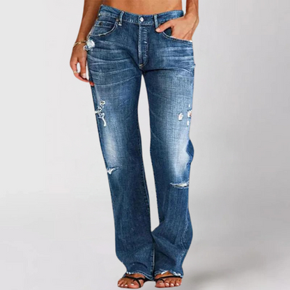 Stijlvolle denim jeans met wijde pijpen – NOVA JEANS
