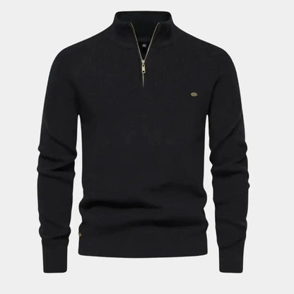 Herensweater met kwartrits en sportieve uitstraling – JORVAN - Glamorix
