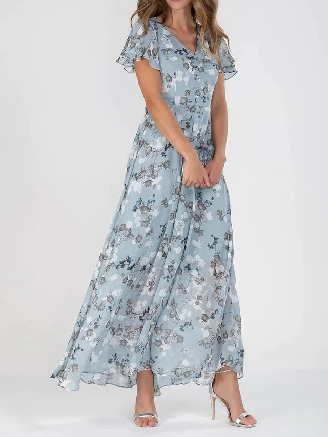 Zomerse Maxi Jurk met A-lijn Silhouet en Comfortabele Pasvorm voor Dames – LUNA FLOW - Glamorix
