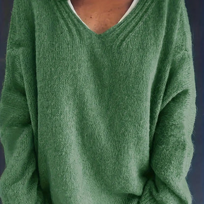 NOVA - Oversized trui met V-hals voor een elegante en comfortabele look